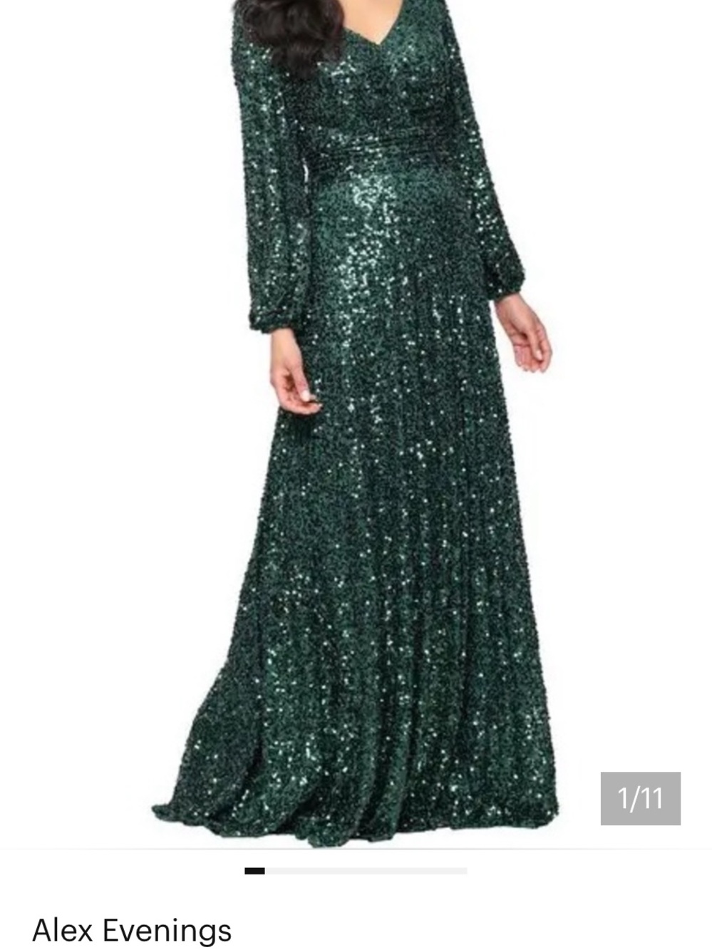 Green Sequined Size 20 Alex Evening Gown